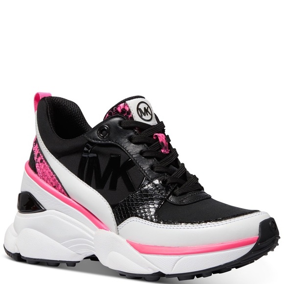 michael kors sneakers black and white